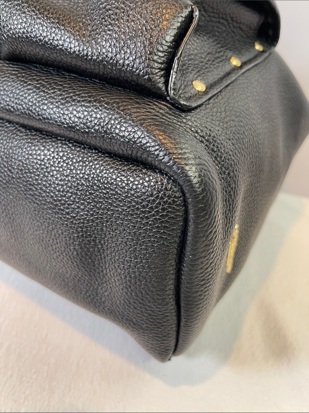 Coach G1861-37582 Turnlock Pocket Leather Backpack Black Pebbled Leather - Picture 9 of 12